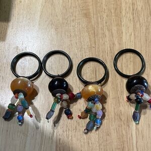 Pier 1 Multi-Bead Napkin Rings with Amber and Black Accents
